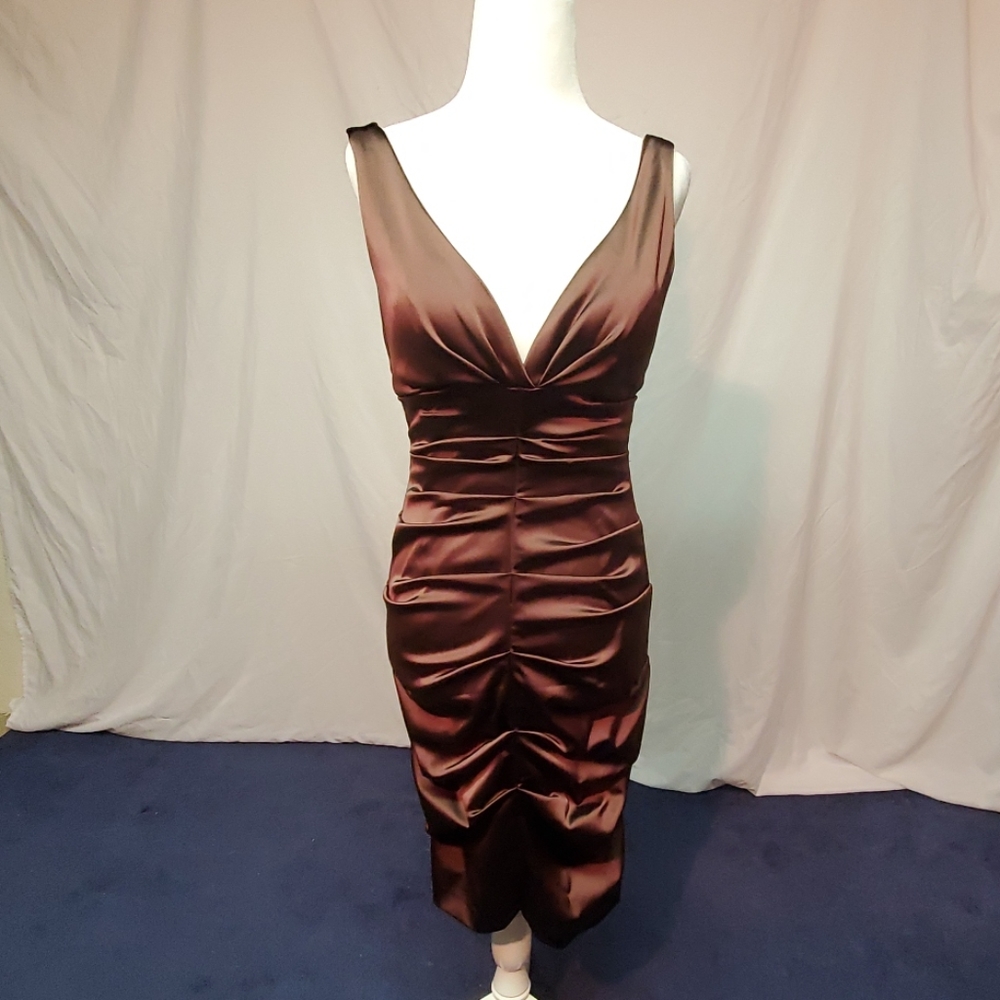 Size 10 (fits like a 2) chocolate cocktail dress